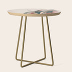 Slow Burn: a pretty, minimal, abstract mixed media piece using watercolor and ink Side Table Gallery Image 1