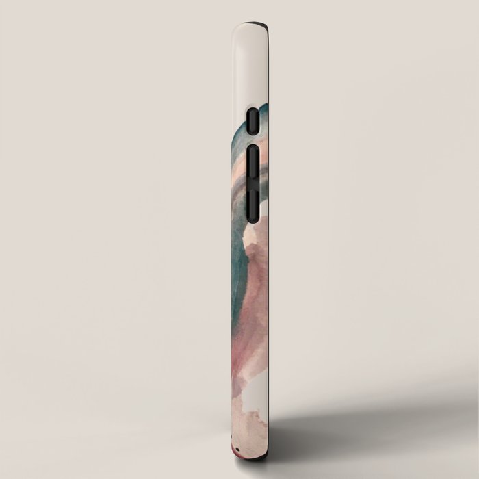 Slow Burn: a pretty, minimal, abstract mixed media piece using watercolor and ink iPhone Case Gallery Image 2
