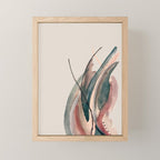 Slow Burn: a pretty, minimal, abstract mixed media piece using watercolor and ink Mini Art Print Gallery Image 1