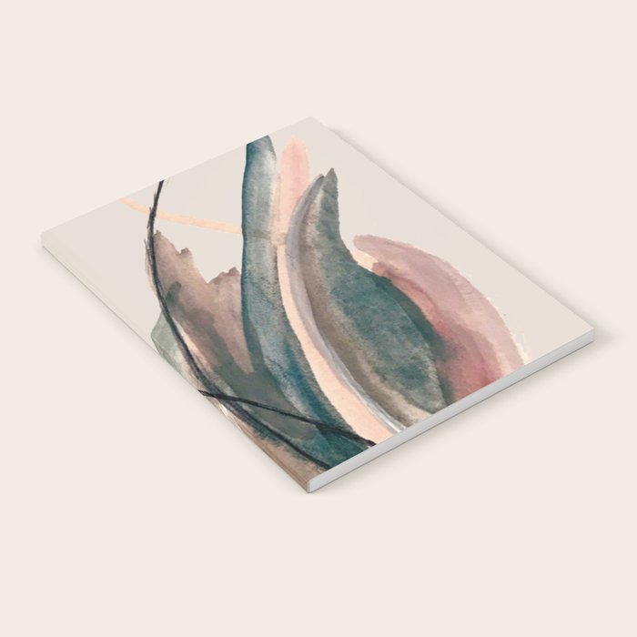 Slow Burn: a pretty, minimal, abstract mixed media piece using watercolor and ink Notebook Gallery Image 1