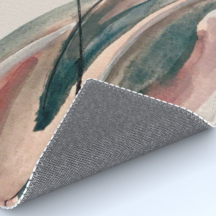 Slow Burn: a pretty, minimal, abstract mixed media piece using watercolor and ink Rug Gallery Image 4