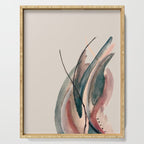 Slow Burn: a pretty, minimal, abstract mixed media piece using watercolor and ink Serving Tray Gallery Image 1
