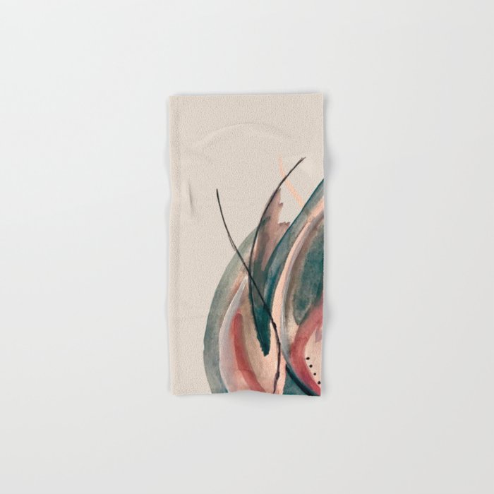 Slow Burn: a pretty, minimal, abstract mixed media piece using watercolor and ink Bath Towel Gallery Image 1