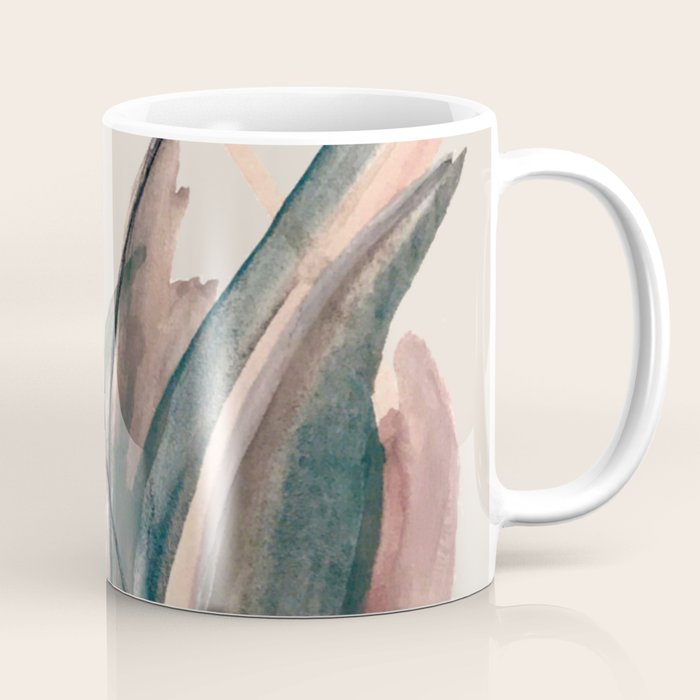 Slow Burn: a pretty, minimal, abstract mixed media piece using watercolor and ink Coffee Mug Gallery Image 1