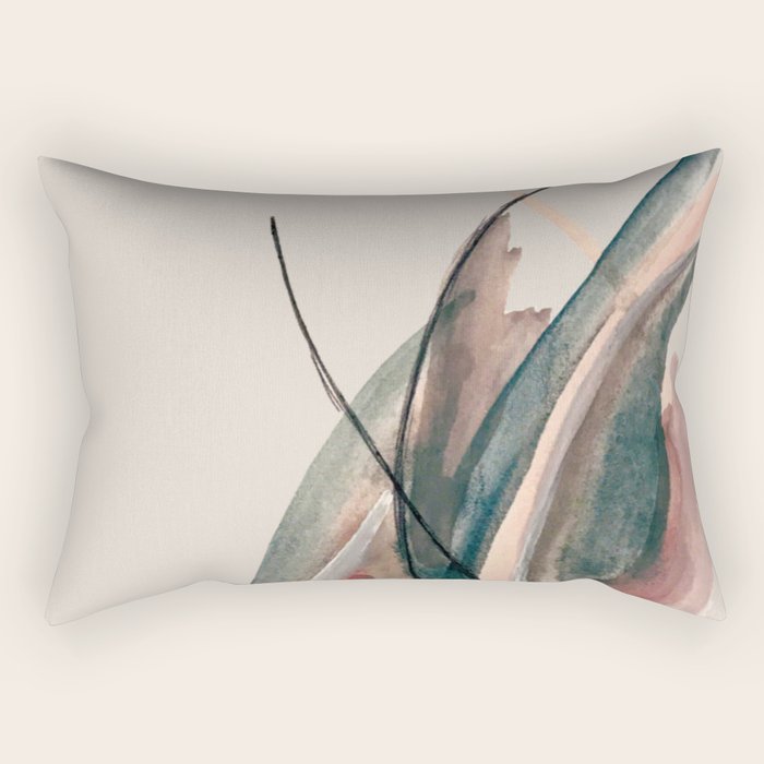 Slow Burn: a pretty, minimal, abstract mixed media piece using watercolor and ink Rectangular Pillow Gallery Image 2