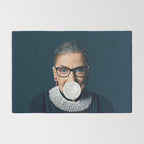 Ruth Bader Ginsburg Blowing White Bubble gum Rug Gallery Image 2