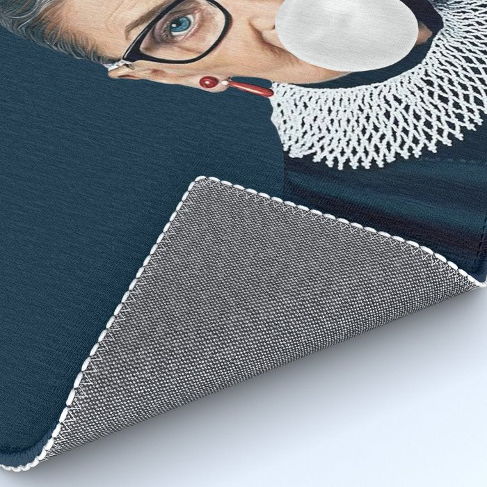Ruth Bader Ginsburg Blowing White Bubble gum Rug Gallery Image 4