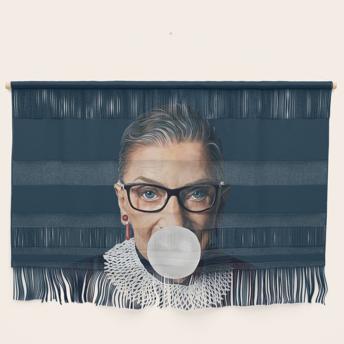 Ruth Bader Ginsburg Blowing White Bubble gum Wall Hanging Gallery Image 1
