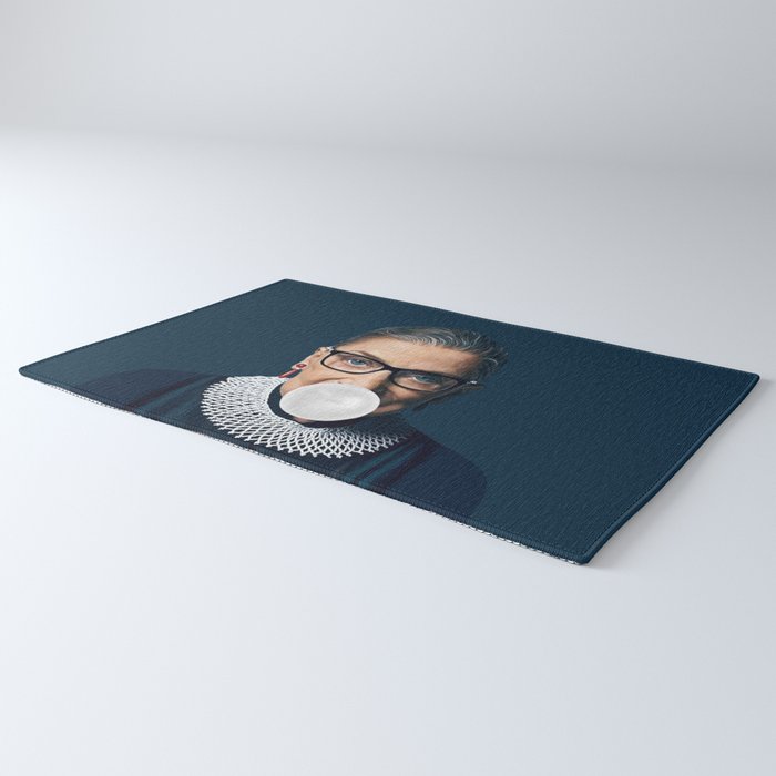 Ruth Bader Ginsburg Blowing White Bubble gum Rug Gallery Image 3