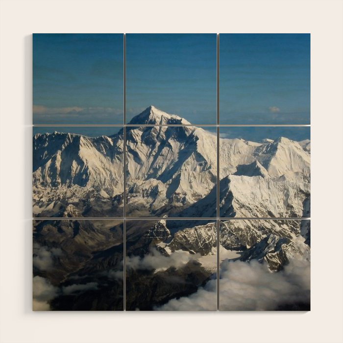 Mount Everest and the Snowy Himalayas, China-Nepal border Wood Wall Art Gallery Image 1