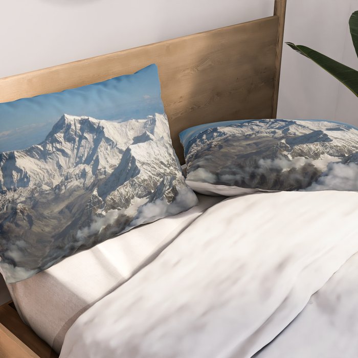Mount Everest and the Snowy Himalayas, China-Nepal border Pillow Sham Gallery Image 2