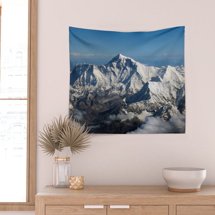 Mount Everest and the Snowy Himalayas, China-Nepal border Wall Tapestry Gallery Image 2