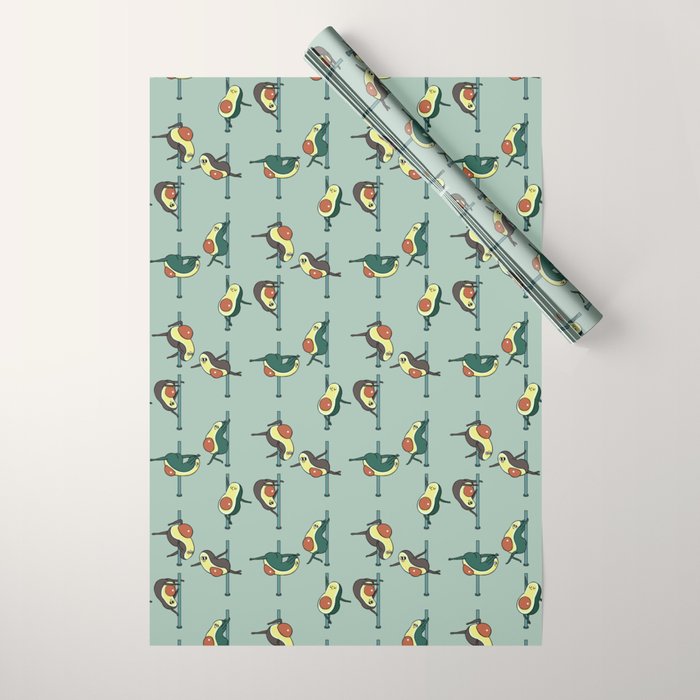 Avocados Pole Dancing Club Wrapping Paper Gallery Image 1