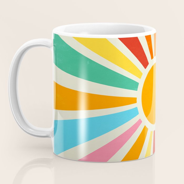 Retro Sunrise: Rainbow Edition Coffee Mug Gallery Image 3