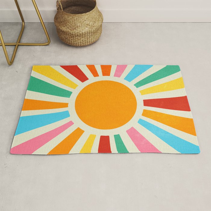 Retro Sunrise: Rainbow Edition Rug Gallery Image 1