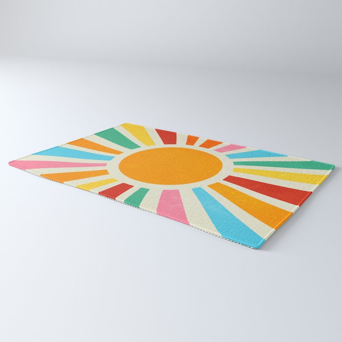 Retro Sunrise: Rainbow Edition Rug Gallery Image 3