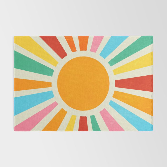 Retro Sunrise: Rainbow Edition Rug Gallery Image 2