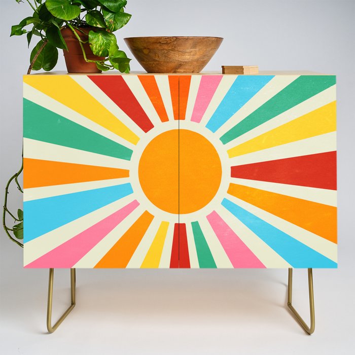 Retro Sunrise: Rainbow Edition Credenza Gallery Image 1