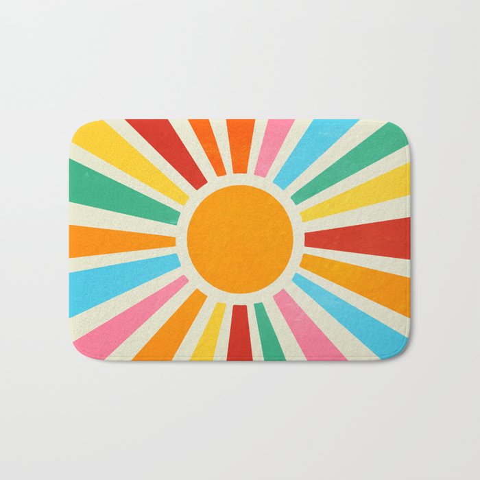 Retro Sunrise: Rainbow Edition Bath Mat Gallery Image 1