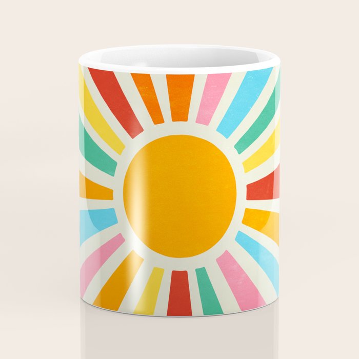Retro Sunrise: Rainbow Edition Coffee Mug Gallery Image 4