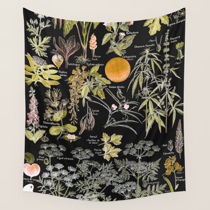 Adolphe Millot - Plantes dangereuses B (dangerous plants B) Wall Tapestry Gallery Image 4