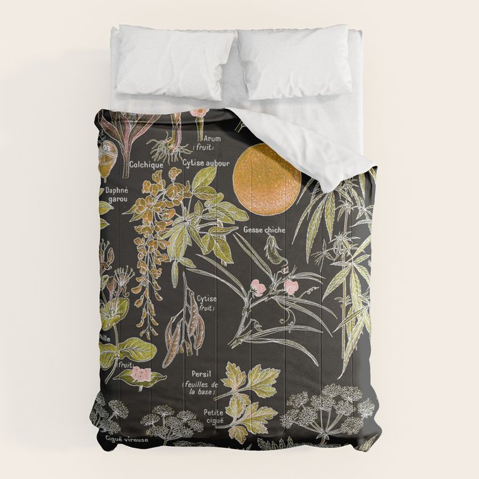Adolphe Millot - Plantes dangereuses B (dangerous plants B) Comforter Gallery Image 6