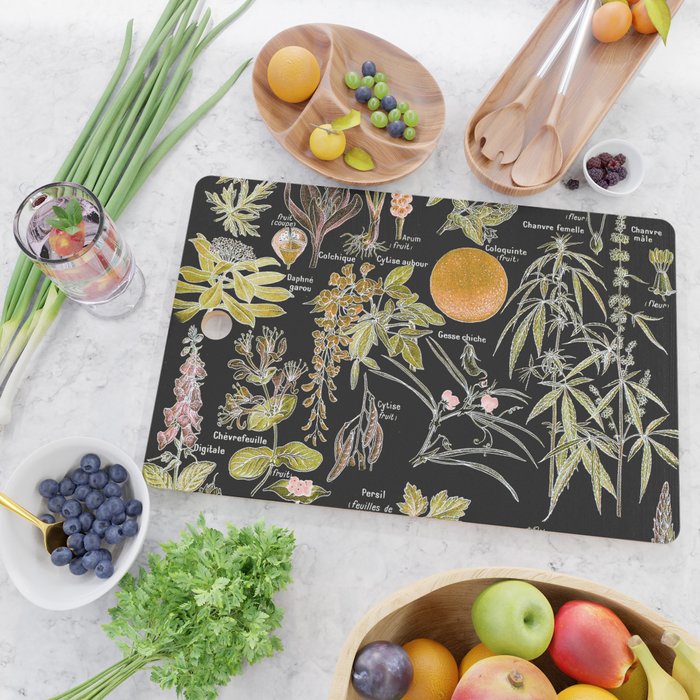 Adolphe Millot - Plantes dangereuses B (dangerous plants B) Cutting Board Gallery Image 2