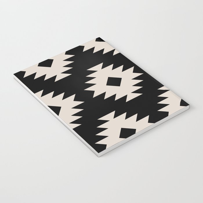 Southwestern Pattern 542 Black and Linen White Notebook Gallery Image 3
