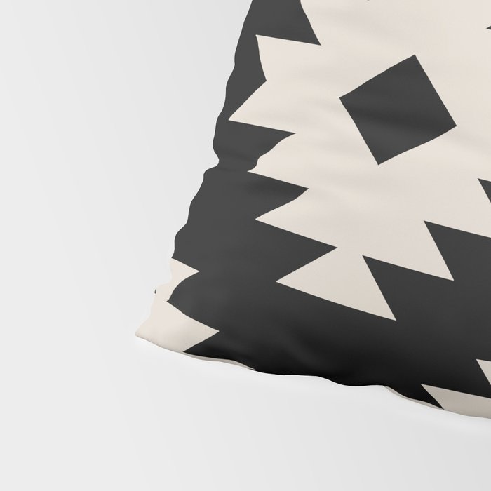 Southwestern Pattern 542 Black and Linen White Pillow Sham Gallery Image 4