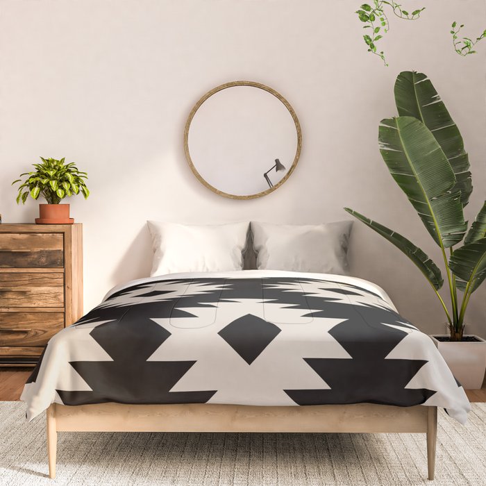 Southwestern Pattern 542 Black and Linen White Comforter Gallery Image 3
