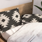 Southwestern Pattern 542 Black and Linen White Pillow Sham Gallery Image 2