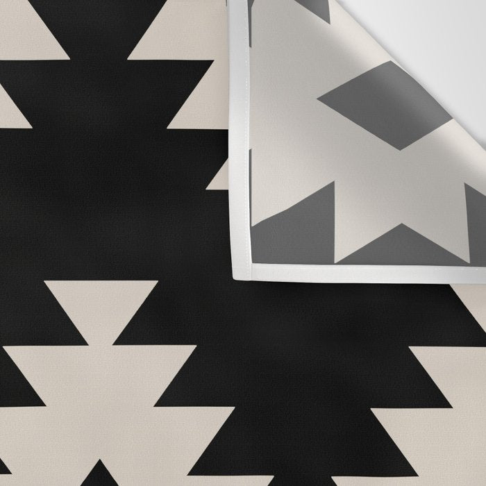 Southwestern Pattern 542 Black and Linen White Wall Tapestry Gallery Image 3