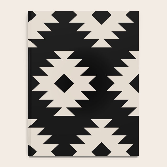 Southwestern Pattern 542 Black and Linen White Notebook Gallery Image 4
