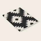 Southwestern Pattern 542 Black and Linen White Notebook Gallery Image 2