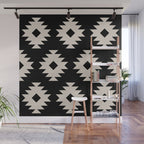 Southwestern Pattern 542 Black and Linen White Wall Mural Gallery Image 1