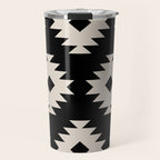 Southwestern Pattern 542 Black and Linen White Travel Mug Gallery Image 1
