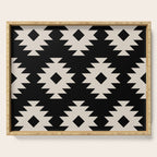 Southwestern Pattern 542 Black and Linen White Serving Tray Gallery Image 1