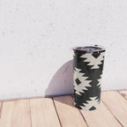 Southwestern Pattern 542 Black and Linen White Travel Mug Gallery Image 4