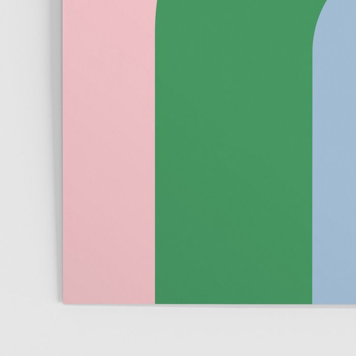 Bold Minimal Double Arch Pattern in Pink, Green, and Pastel Blue Poster Gallery Image 3