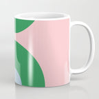 Bold Minimal Double Arch Pattern in Pink, Green, and Pastel Blue Coffee Mug Gallery Image 1