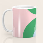 Bold Minimal Double Arch Pattern in Pink, Green, and Pastel Blue Coffee Mug Gallery Image 3