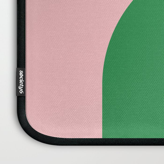 Bold Minimal Double Arch Pattern in Pink, Green, and Pastel Blue Laptop Sleeve Gallery Image 3