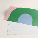 Bold Minimal Double Arch Pattern in Pink, Green, and Pastel Blue Wrapping Paper Gallery Image 2
