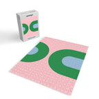 Bold Minimal Double Arch Pattern in Pink, Green, and Pastel Blue Jigsaw Puzzle Gallery Image 2