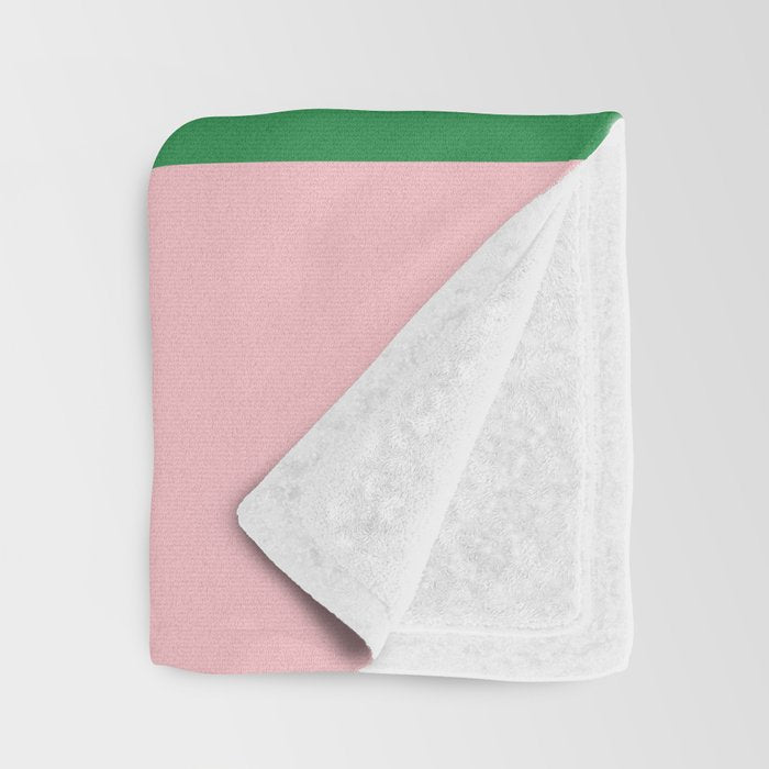 Bold Minimal Double Arch Pattern in Pink, Green, and Pastel Blue Throw Blanket Gallery Image 3