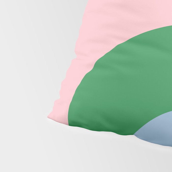 Bold Minimal Double Arch Pattern in Pink, Green, and Pastel Blue Pillow Sham Gallery Image 4