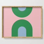 Bold Minimal Double Arch Pattern in Pink, Green, and Pastel Blue Serving Tray Gallery Image 1