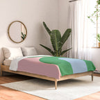 Bold Minimal Double Arch Pattern in Pink, Green, and Pastel Blue Comforter Gallery Image 2