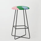 Bold Minimal Double Arch Pattern in Pink, Green, and Pastel Blue Stool Gallery Image 1