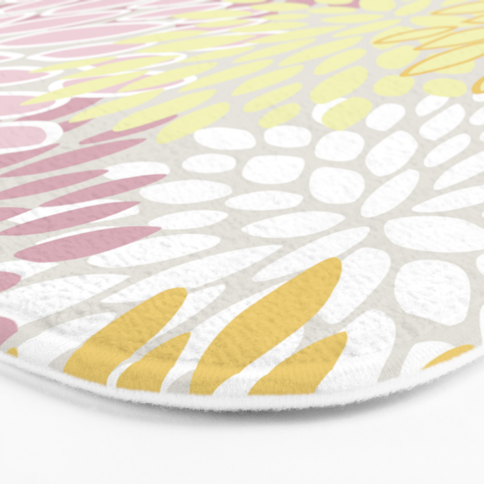 Floral Prints, Soft, Yellow and Pink, Design Prints Bath Mat Gallery Image 3